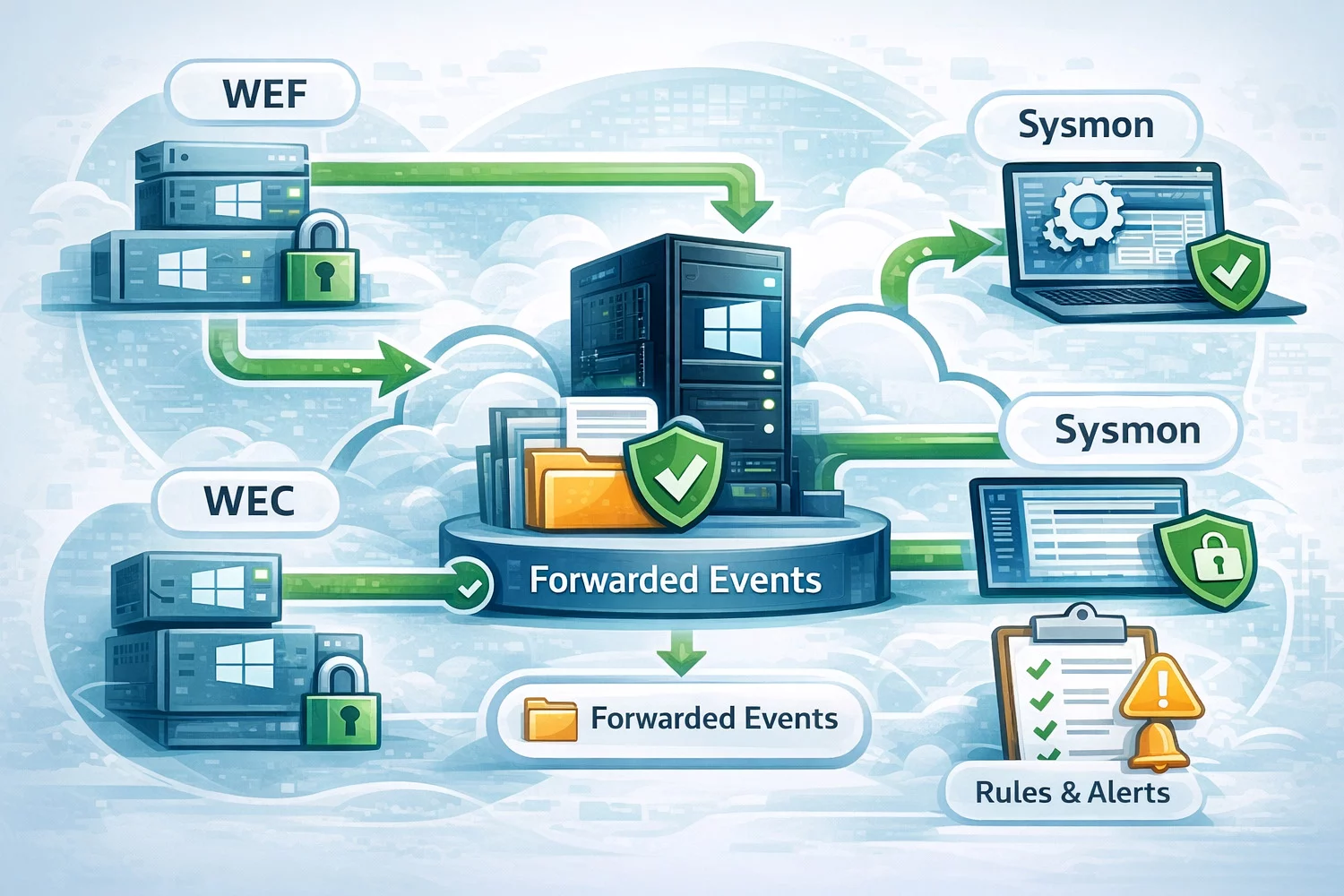 Централизация логов на Windows VPS – WEF/WEC, Sysmon и алерты без SIEM