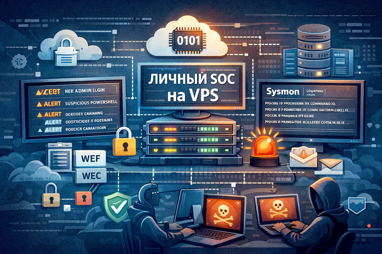 VPS ��� ������ SOC ��� ������ ������� � WEF/WEC, Sysmon � ������ ��� SIEM